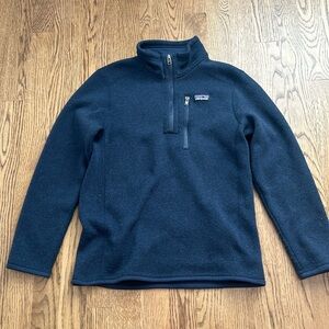 Kids Patagonia Better Sweater 1/4 Zip M(10) in Navy Blue
